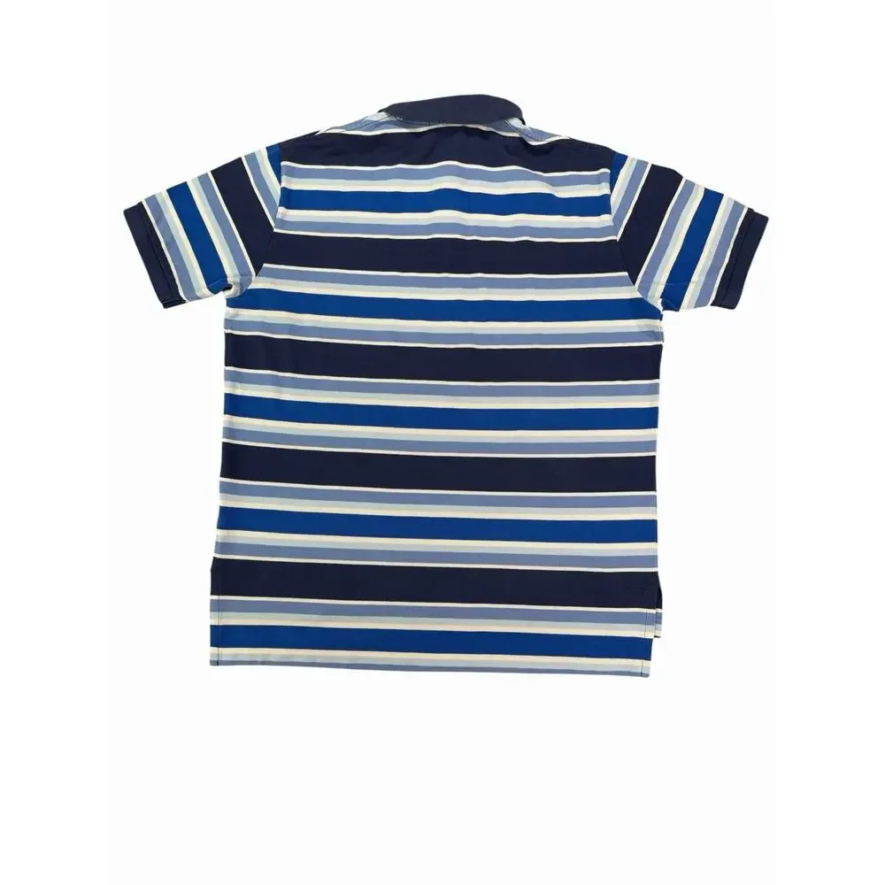Polo Ralph Lauren Striped Polo Shirt XL Blue White Short Sleeve Embroidered Logo